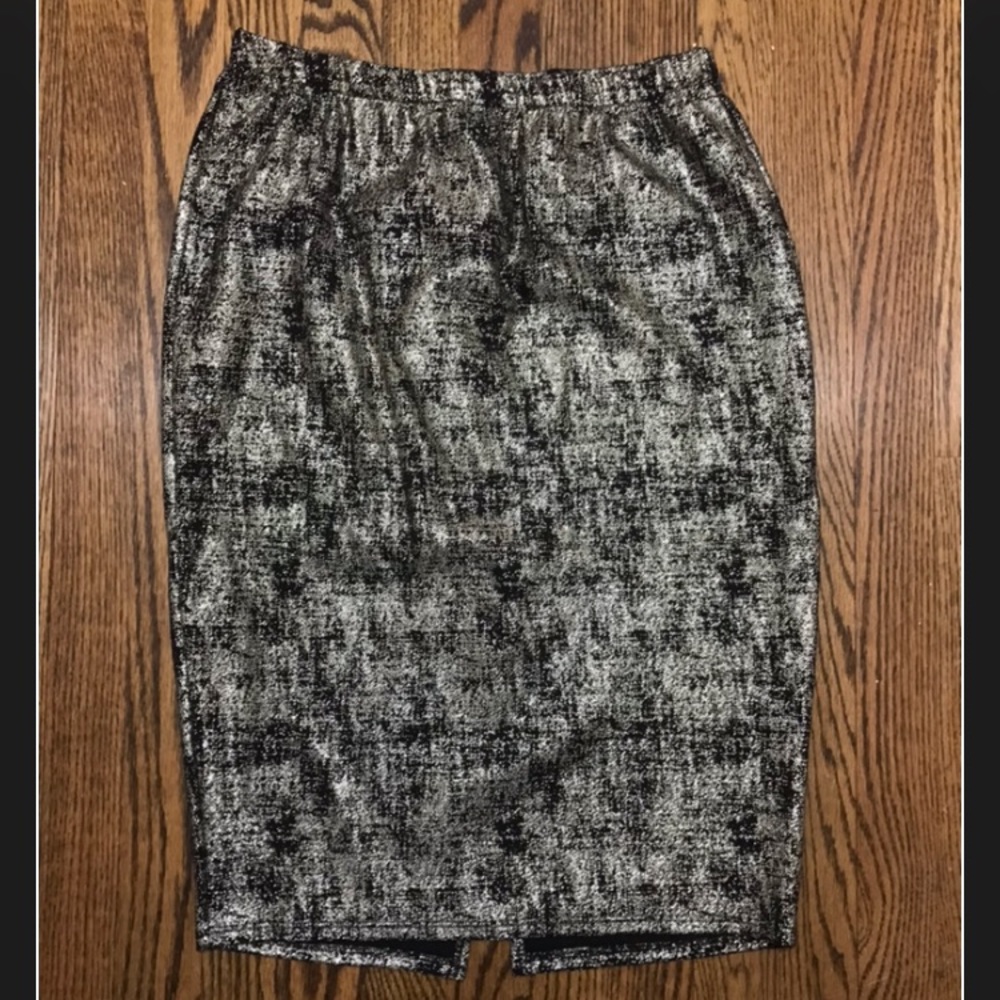 Gold shimmer pencil skirt